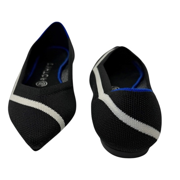 ROTHY’S The Point Flats Black White Stripe Retired Rare Size 8.5 - Picture 6 of 11